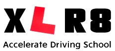 XLR8 driving school logo
